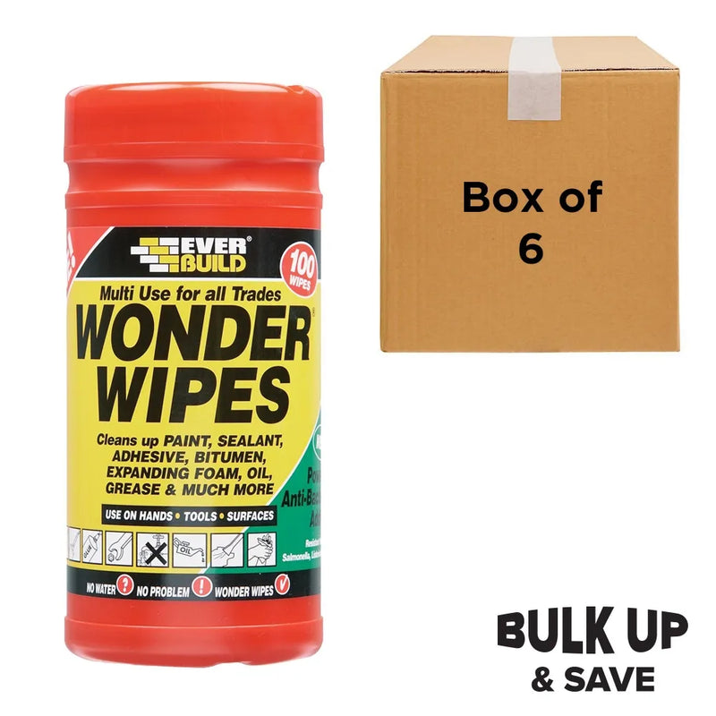 Multi Buy Bundle Everbuild Wonder Wipes Pack of 100 - Box of 6