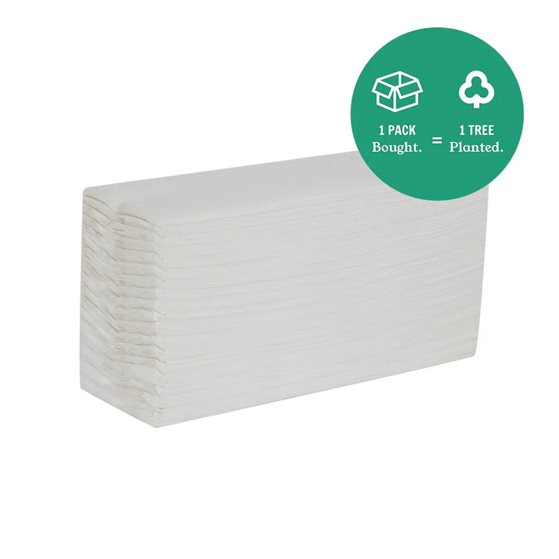 Pack of 2,880 White Serious Tissues - C-Fold Hand Towels - 1 Ply