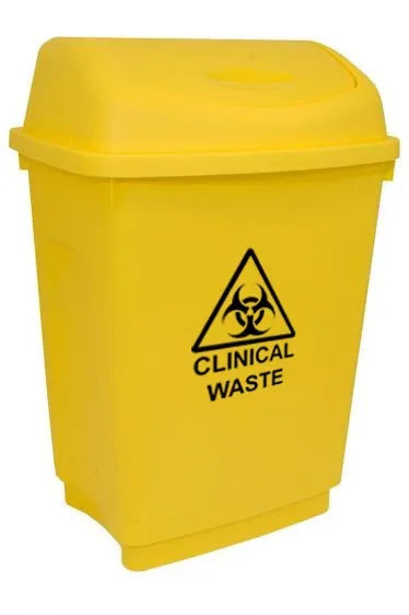 Clinical Waste Flip Top Bin - Yellow - 50 Litre