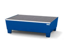 Midnight Blue Spill Pallet Classic-Line In Steel For 2 Drums, Painted, Access. Underneath, With Grid