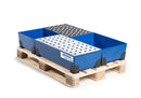 Dark Slate Blue Spill Tray For Small Containers Classic-Line In Steel, Painted, No Grid, 20 Litre