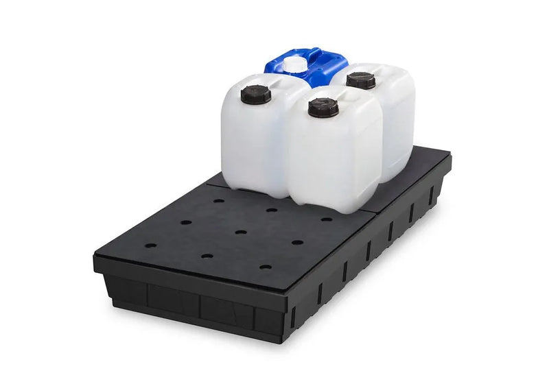 Light Gray Spill Tray For Small Containers Base-Line In Polyethylene (PE) With PE Grid, 24 Litres