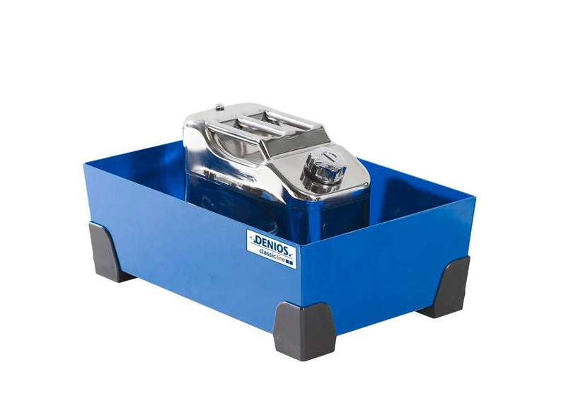 Steel Blue Spill Tray For Small Containers Classic-Line In Steel, Painted, No Grid, 30 Litre