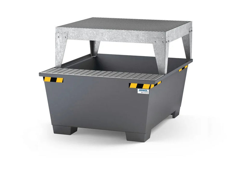 Dim Gray Spill Pallet Pro-Line In Steel For 1 IBC, Painted, Dispensing Platform