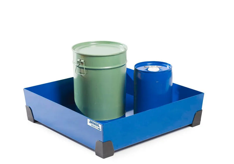 Steel Blue Spill Tray For Small Containers Classic-Line In Steel, Painted, No Grid, 90 Litre