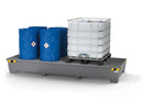 Light Gray Spill Pallet Pro-Line In Steel For 3 IBCs, Painted, 3 Grids