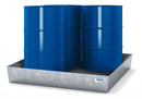 Gray Spill Pallet Classic-Line In Steel For 1 Drum, Galvanised, No Grid