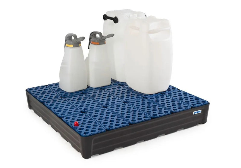 Light Gray Spill Tray For Small Containers Pro-Line In Polyethylene (PE) With Grid, 205 Litres