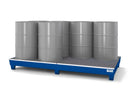 Slate Gray Spill Pallet Classic-Line In Steel For 8 Drums, Painted, Access Underneath, With Grid