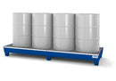 Gray Spill Pallet Classic-Line In Steel For 4 Drums Painted Accessible Underneath With Grid