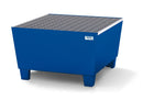 Light Gray Spill Pallet Classic-Line In Steel For 1 Drum, Painted Accessible Underneath, With Grid