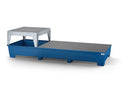 Dark Slate Gray Spill Pallet Classic-Line In Steel For 3 IBCs, Painted, 1 Dispensing Platform and 2 Grids