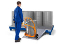 Slate Gray Spill Pallet Classic-Line In Steel For 8 Drums, Painted, Access Underneath, With Grid