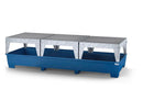 Dark Slate Gray Spill Pallet Classic-Line In Steel For 3 IBCs, Painted, 3 Dispensing Platforms