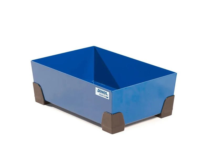 Steel Blue Spill Tray For Small Containers Classic-Line In Steel, Painted, No Grid, 30 Litre