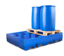 Royal Blue Spill Pallet Classic-Line In Polyethylene (PE) For 4 Drums, Without Grid