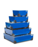 Steel Blue Spill Tray For Small Containers Classic-Line In Steel, Painted, No Grid, 20 Litre