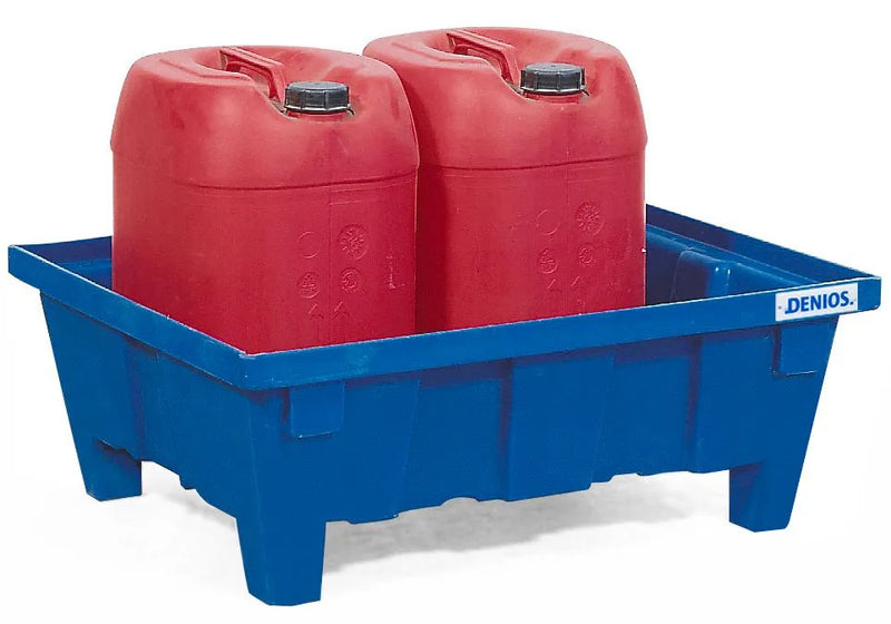 Maroon Spill Tray For Small Containers Classic-Line In Polyethylene (PE) With Feet, Without Grid, 71 Litres