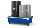 Dim Gray Spill Pallet Classic-Line In Steel For 2 Drums, Painted, Access. Underneath, With Grid