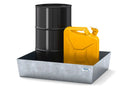 Gray Spill Pallet Classic-Line In Steel For 1 Drum, Galvanised, No Grid