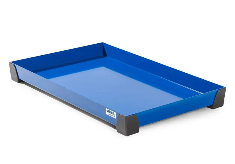 Steel Blue Spill Tray For Small Containers Classic-Line In Steel, Painted, No Perf Sheet, 30 Litres