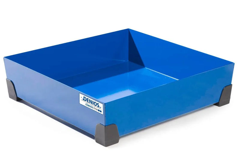 Steel Blue Spill Tray For Small Containers Classic-Line In Steel, Painted, No Grid, 90 Litre