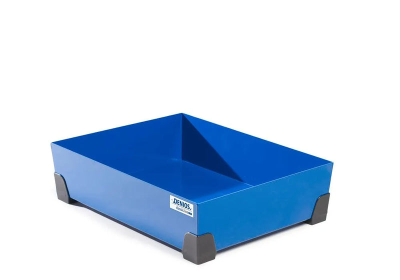 Steel Blue Spill Tray For Small Containers Classic-Line In Steel, Painted, No Grid, 65 Litre