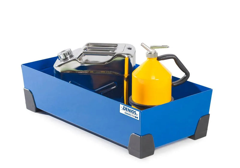 Steel Blue Spill Tray For Small Containers Classic-Line In Steel, Painted, No Grid, 40 Litre