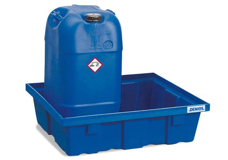 Dark Slate Blue Spill Tray For Small Containers Classic-Line In Polyethylene (PE) Without Grid, 69 Litres