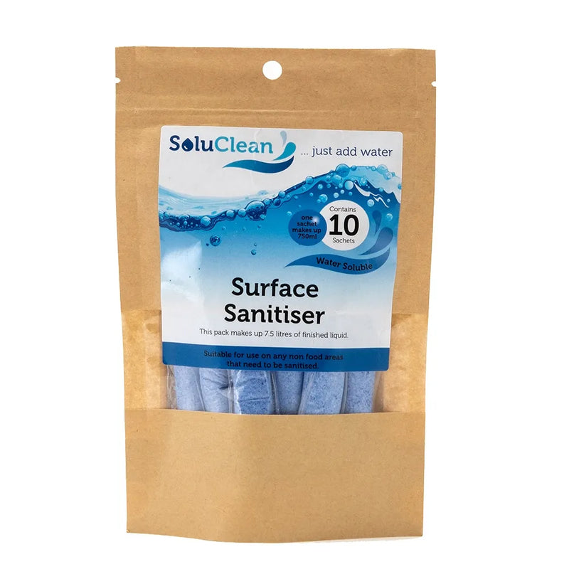 Pack of 10 SoluPak Kaiyo Surface Sanitiser Sachet - Clearance