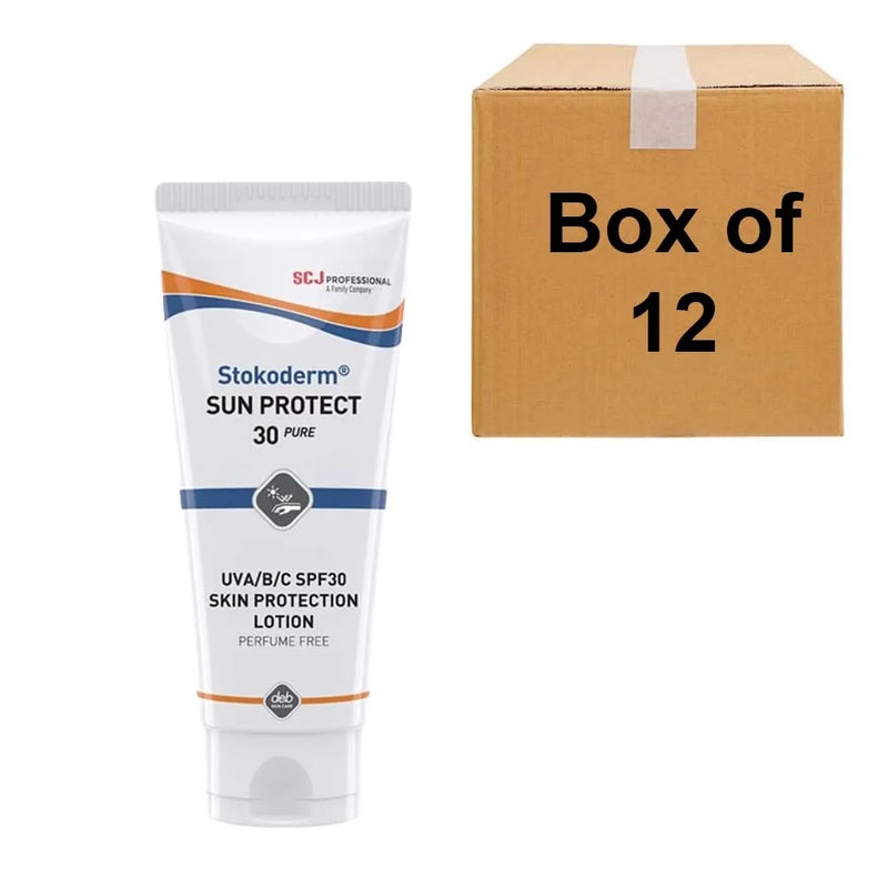 Box of 12 Deb Stokoderm Sun Protect 30 PURE - 100ml Tube
