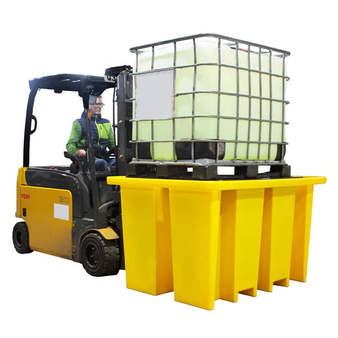 IBC Spill Pallet For 1 x 1000ltr IBC With Integral Dispensing Area With Grid