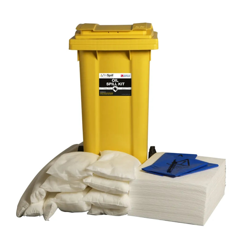 Oil Spill Kit - 120 Litre Supplied in Wheelie Bin