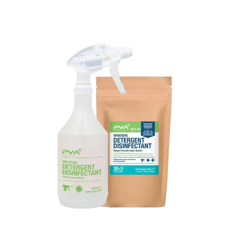 PVA Virucidal Disinfectant Starter Pack – 1no 750ml Trigger Spray & 20no Sachet