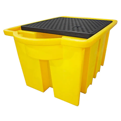 IBC Spill Pallet For 1 x 1000ltr IBC With Integral Dispensing Area With Grid