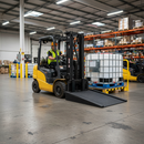 Professional Long Workfloor Ramp for Pallet Trucks and Drum Handlers - Durable Polyethylene Design with Grip Runners