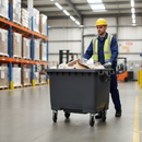 Premium 660 Litre Grey Wheelie Bin with Rubber Tyres, Durable and Weather-Resistant for Waste Collection