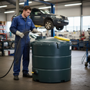 Heavy Duty 1,340 Litre Vertical Plastic Bunded Waste Oil Tank with Secure Lock and 10-Year Guarantee