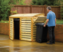 Premium Double Wheelie Bin Store - Natural Timber, Pressure Treated, Easy Access Design for Garden Storage