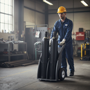 Premium Heavy Duty Gas Cylinder Trolley for Safe Storage and Maneuvering of Two Cylinders with Integrated Valve Tray