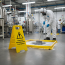 Premium Warning Sign and Frame for Chemical Neutralisation - Effective Spill Identification and Action Guidance