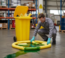 Professional Chemical Spill Kit - 125 Litre Capacity for Aggressive and Hazardous Spills with Mobile Wheeled Bin