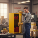 Professional Flammable Storage Cabinet - 10 Litre Capacity with Adjustable Shelf, Fire Resistant, and Two-Point Locking Mechanism