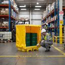 Premium Heavy Duty 4 Drum Spill Pallet with All Weather Cover for Chemical Containment and Safe Storage