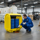 Professional Low Profile 2 Drum Hardcover Spill Pallet for All Weather Use with Central Locking Mechanism