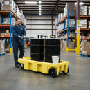 Premium Poly Spillcart for Safe Transportation of Drums and Tools with Ergonomic Handle and Removable Grid