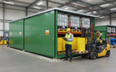 Heavy Duty Dual Purpose Storage Unit for 96 Drums and 24 IBCs with Leak Proof Sump and Lockable Doors