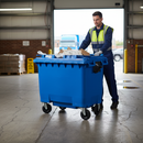 Premium 660 Litre Wheelie Bin - Heavy Duty, Blue, Weather Resistant with Rubber Tyres and EN Standards Compliance