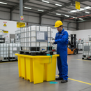 Premium Single IBC Spill Pallet with Dispenser - UV Stabilized, Heavy Duty, Chemical Resistant Design