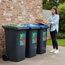 Premium Self-Adhesive Recycle Stickers for Wheelie Bins - Weather Resistant and WRAP Compliant for Efficient Recycling